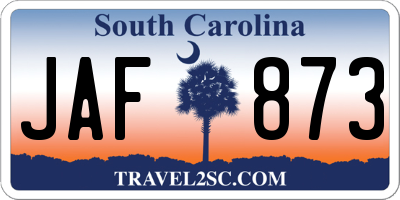 SC license plate JAF873