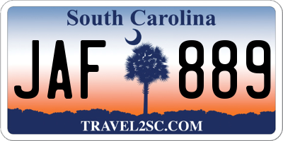 SC license plate JAF889