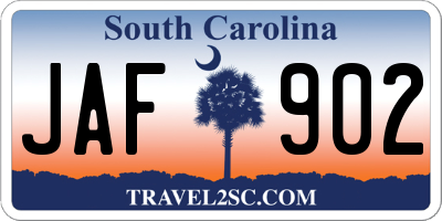 SC license plate JAF902