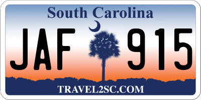 SC license plate JAF915