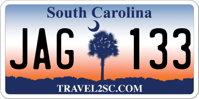 SC license plate JAG133