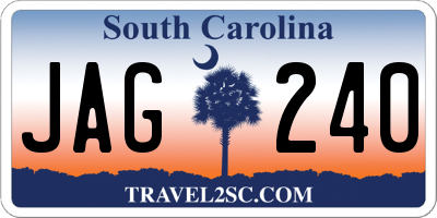 SC license plate JAG240