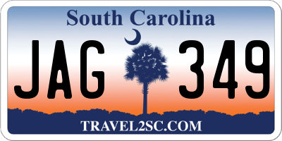 SC license plate JAG349