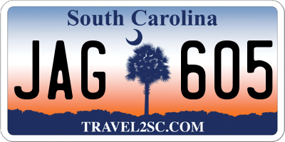 SC license plate JAG605