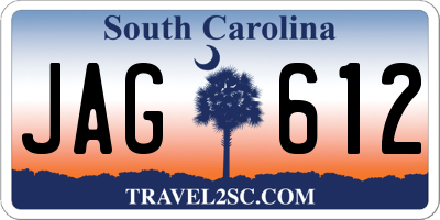 SC license plate JAG612