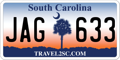 SC license plate JAG633