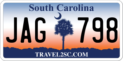 SC license plate JAG798