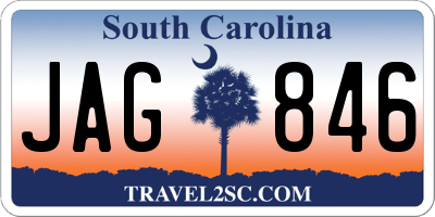 SC license plate JAG846