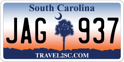 SC license plate JAG937