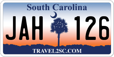 SC license plate JAH126