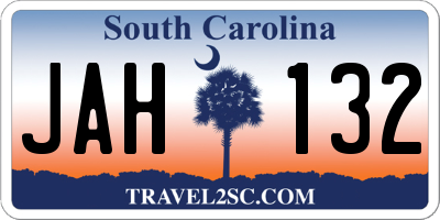 SC license plate JAH132