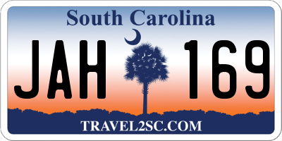 SC license plate JAH169