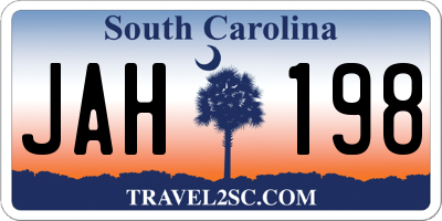 SC license plate JAH198