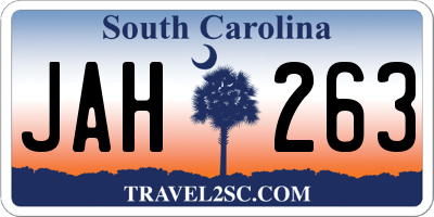 SC license plate JAH263