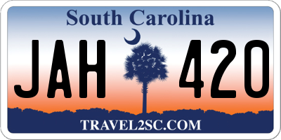 SC license plate JAH420