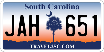 SC license plate JAH651