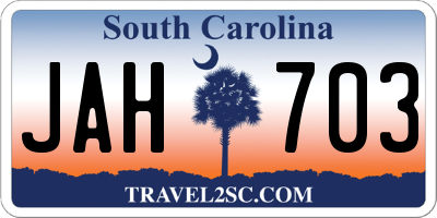 SC license plate JAH703