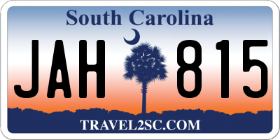SC license plate JAH815