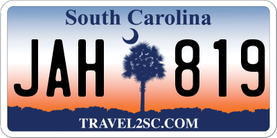 SC license plate JAH819