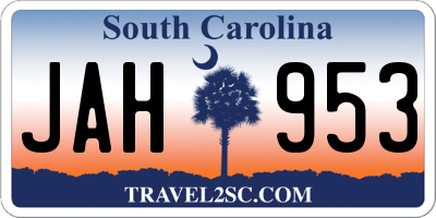 SC license plate JAH953
