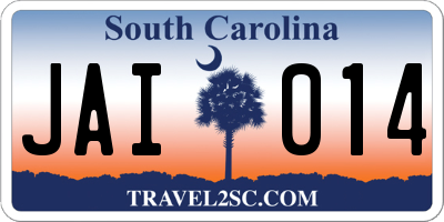 SC license plate JAI014