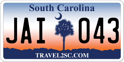 SC license plate JAI043