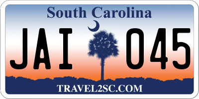 SC license plate JAI045