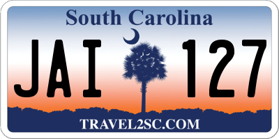 SC license plate JAI127