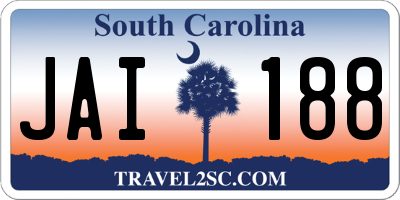 SC license plate JAI188