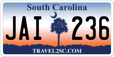 SC license plate JAI236