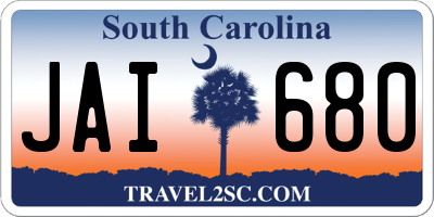 SC license plate JAI680