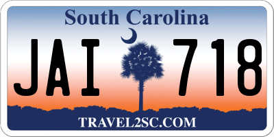 SC license plate JAI718