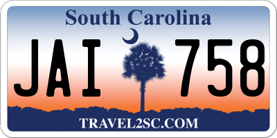SC license plate JAI758