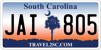SC license plate JAI805