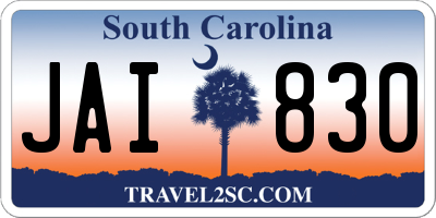 SC license plate JAI830