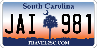 SC license plate JAI981