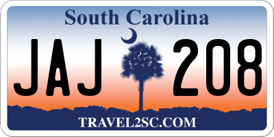 SC license plate JAJ208