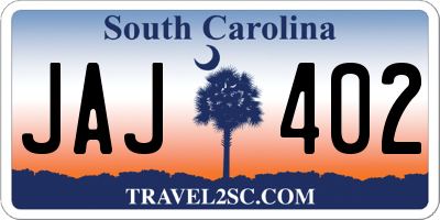 SC license plate JAJ402