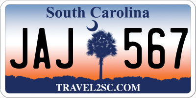SC license plate JAJ567