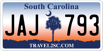 SC license plate JAJ793