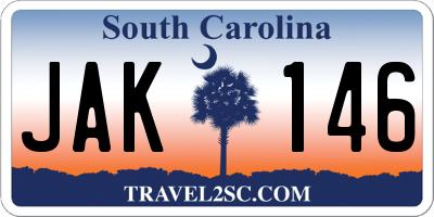 SC license plate JAK146