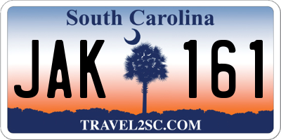 SC license plate JAK161