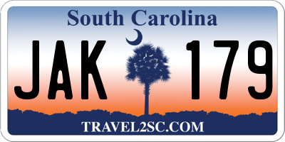 SC license plate JAK179