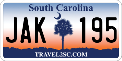 SC license plate JAK195
