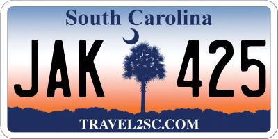 SC license plate JAK425