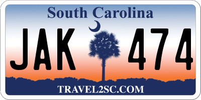 SC license plate JAK474