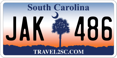 SC license plate JAK486