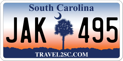 SC license plate JAK495