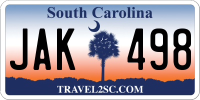 SC license plate JAK498