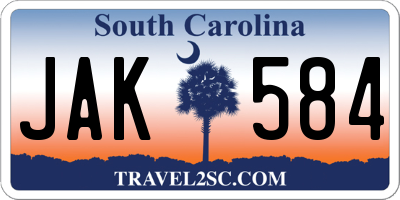 SC license plate JAK584